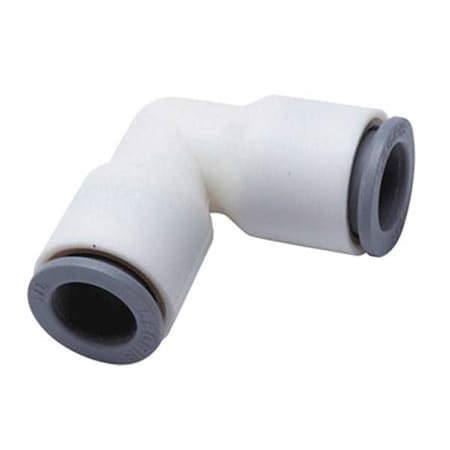 Parker 6302 56 00WP2 - Push-Fit Elbow Fitting, 1/4 in Tube Size, Bio-Based Nylon, White, 10 PK