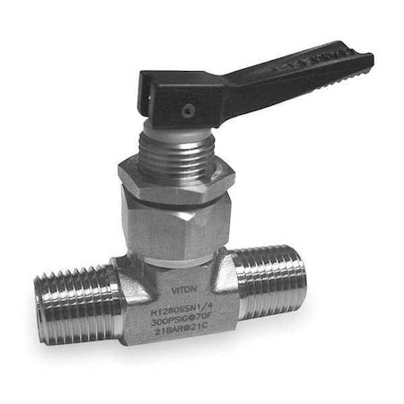 Ham-Let H-1280-SS-N-1/4 - 1/4" MNPT Stainless Steel Mini Ball Valve Inline