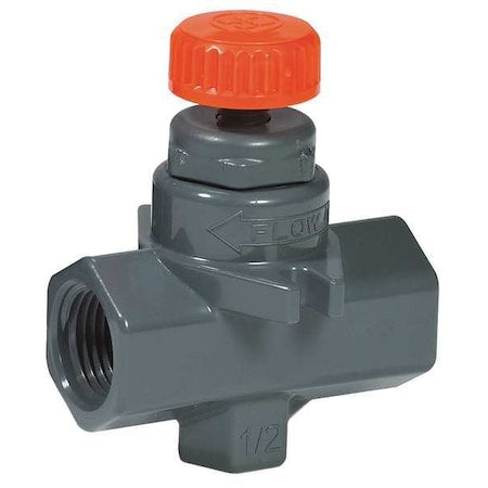 Hayward Flow Control NVA1025T - Needle Valve, Straight, PVC/FPM, 1/4", Threaded