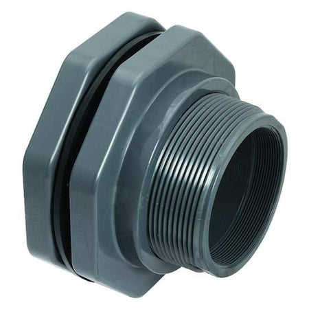 Hayward Flow Control BFA1020CES - Bulkhead Tank Fitting, 2", PVC/EPDM, Socket x FPT