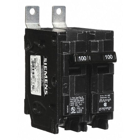 Siemens B2100 - Miniature Circuit Breaker, BL Series, 100 A, 2 Pole, 120/240 V AC, 10k A at 120/240 V AC