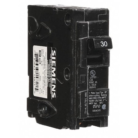 Siemens Q130 - Miniature Circuit Breaker, Q Series, 30 A, 1 Pole, 120 V AC, 10k A at 120 V AC