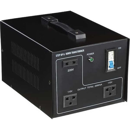 30C521 - Step Up/Step Down Voltage Converter, 110 V AC to 220 V AC, 220 V AC to 110 V AC, 1.5k VA, 50/60 Hz