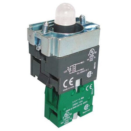 Dayton 30G151 - Lamp Mod And Contact Block,1 NO,Green,22mm