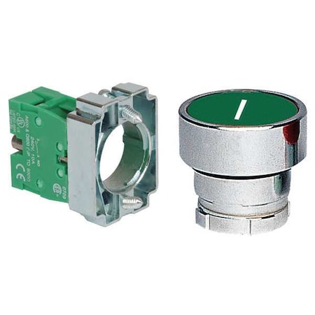 Dayton 30G240 - Push Button Operator, 22 mm, 1 NO, Green