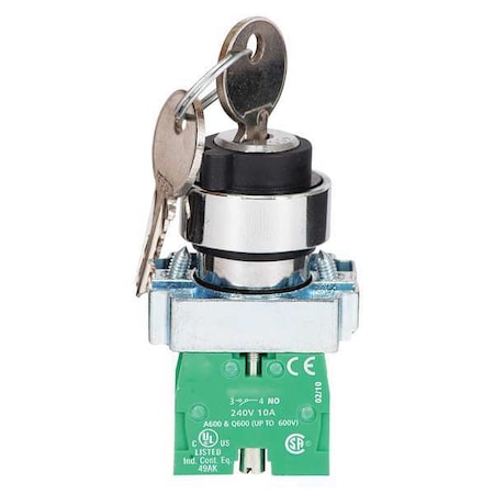 Dayton 30G259 - Select Swtch,Key,Non-Illum,2 Pos,22mm,Blk