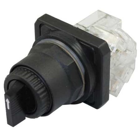 Dayton 30G304 - Selector Switch,Non-Illum,3 Pos,30mm,Black