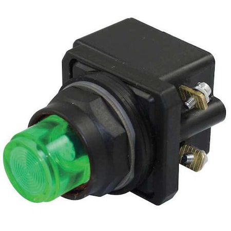 Dayton 30G404 - Pilot Light, LED, 120 VAC/DC, 30mm, Plastic, GR