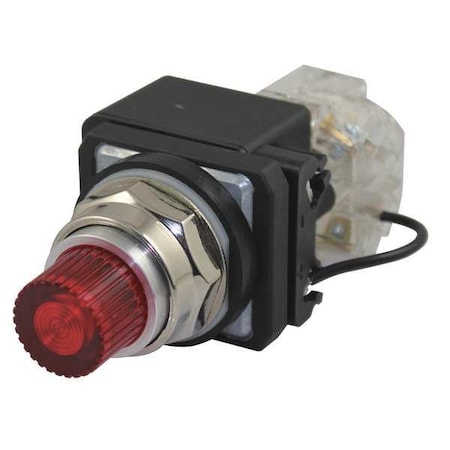 Dayton 30G407 - Pilot Light, LED, 24 VAC/DC, 30mm, Chrome, RD