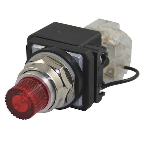 Dayton 30G423 - Pilot Light, LED, 120 VAC/DC, 30mm, Chrome, RD