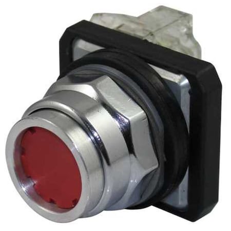 Dayton 30G444 - Push Button Operator, 30 mm, 1 NO/1 NC, Red