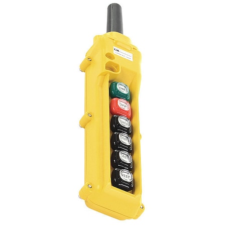 Kh Industries CPH06-A2D-000A - Pendant Cntrl Station,Dead End,6 Buttn,Ylw