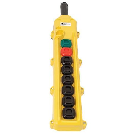 Kh Industries CPH08-B3C-000A - Pendant Cntrl Station,Dead End,8 Buttn,Ylw