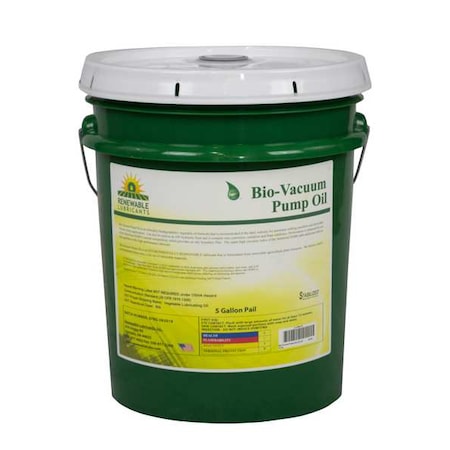 Renewable Lubricants 84104 - Vacuum Pump Oil, 10 W-30, Pail, Yellow, 5 gal.
