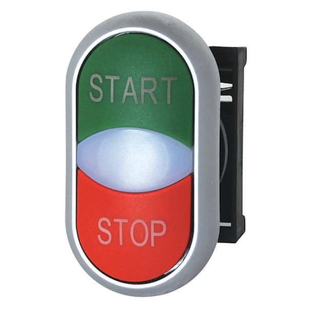 Eaton M22-DDL-GR-GB1-GB0 - Push Button Operator, Extended, Momentary / Momentary Action, Not Applicable Release, Illuminated
