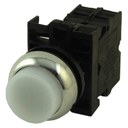Eaton M22M-DLH-W-K20-W - Illum Push Button,Full Voltage,White,2 NO