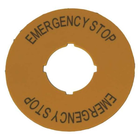 Eaton M22-XBK5 - Legend Plate,Emergency Stop,Blk/Ylw,Round