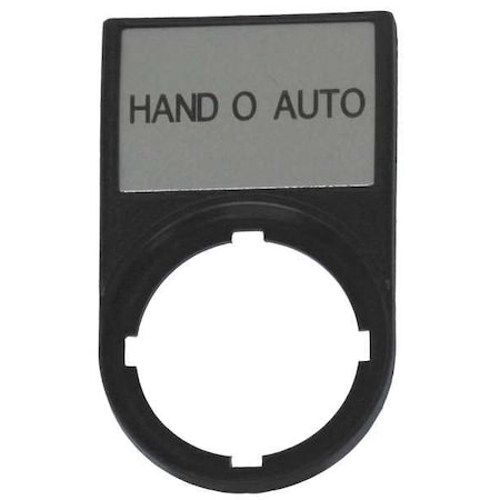 Eaton M22S-ST-D12 - Legnd Plate,Hand Off Auto,Blk/Blk,Rectangle