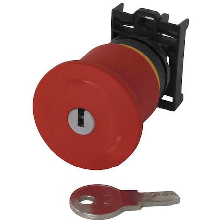 Eaton M22-PVS45P - Emergency Stop Push Button,Rd,Non Illum,22mm
