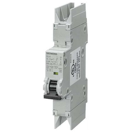 Siemens 5SJ41257HG42 - IEC Miniature Circuit Breaker, 5 SJ4 Series, 25 A, 1 Pole, 277 V AC, 10k A at 277 V AC, C Curve