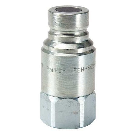 Parker FEM-252-6FO - Hydraulic Quick Connect Hose Coupling, Steel Body, Push-to-Connect Lock, 9/16"-18 Thread Size