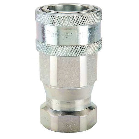 Parker 6601-12-10 - Hydraulic Quick Connect Hose Coupling, Steel Body, Sleeve Lock, 3/4"-14 Thread Size, 6600 Series