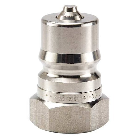 Parker SSH4-63Y - Hydraulic Quick Connect Hose Coupling, 316 Stainless Steel Body, Sleeve Lock, 1/2"-14 Thread Size