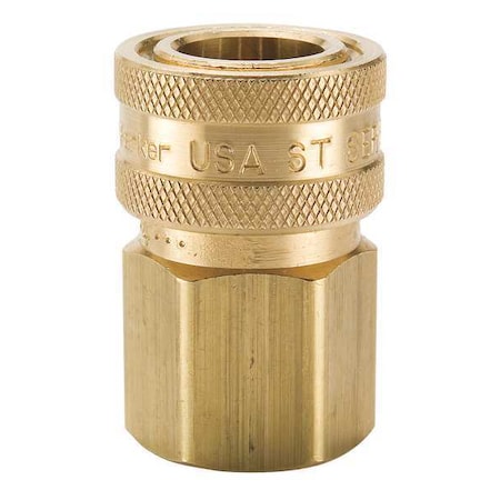 Parker BST-6 - Hydraulic Quick Connect Hose Coupling, Brass Body, Sleeve Lock, 3/4"-14 Thread Size, ST Series