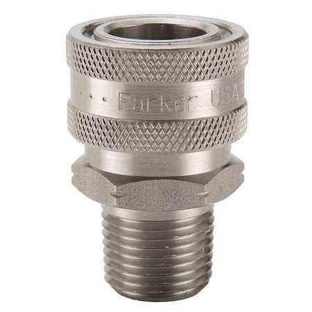 Parker SST-8M - Hydraulic Quick Connect Hose Coupling, 303 Stainless Steel Body, Ball Lock, 1"-11-1/2 Thread Size