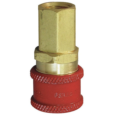 Hansen RD702 - Quick Coupler Body, 700 Series, 1/4 in Female NPTF, Brass, Red Sleeve Lock
