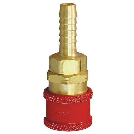 Hansen RD707 - Quick Coupler Body, 700 Series, 1/4 in Body, 5/16 in Hose Barb, Brass, Red Sleeve