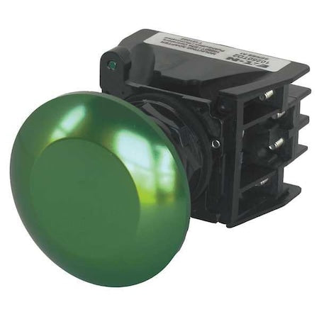 Eaton E34EX712G - Hazardous Location Push Button, 30 mm, 1 NO/1 NC, Green