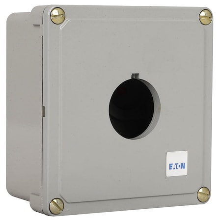 Eaton E34N2-GR1 - Push Button Enclosure,30mm,2 Hole,Di Cst Zinc
