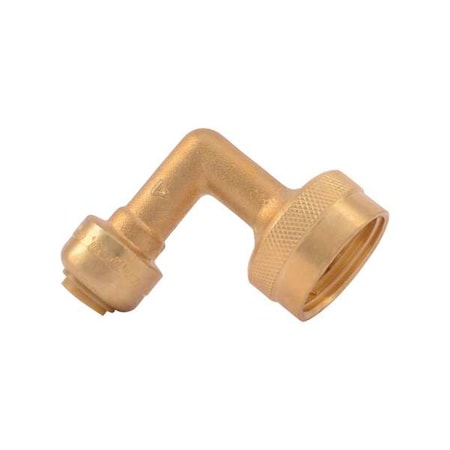 Sharkbite U2276LF - Push-Fit Elbow Fitting, 1/4 in x 3/4 in GHT Tube Size, Brass, Brass