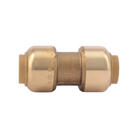 Sharkbite U006LFA - Push-Fit Coupling Fitting, 3/8 in Tube Size, Brass, Brass
