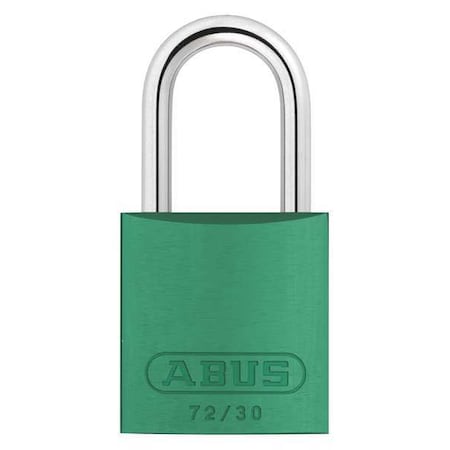 Abus 72/30 KD - Lockout Padlock, Keyed Different, Aluminum, Green, 1 in Shackle Height, 1 1/4 in Body Width