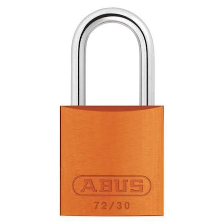 Abus 72/30 KD - Lockout Padlock, Keyed Different, Aluminum, Orange, 1 in Shackle Height, 1 1/4 in Body Width