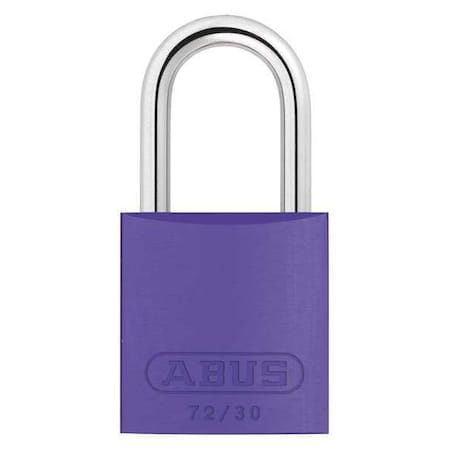 Abus 72/30 KD - Lockout Padlock, Keyed Different, Aluminum, Purple, 1 in Shackle Height, 1 1/4 in Body Width