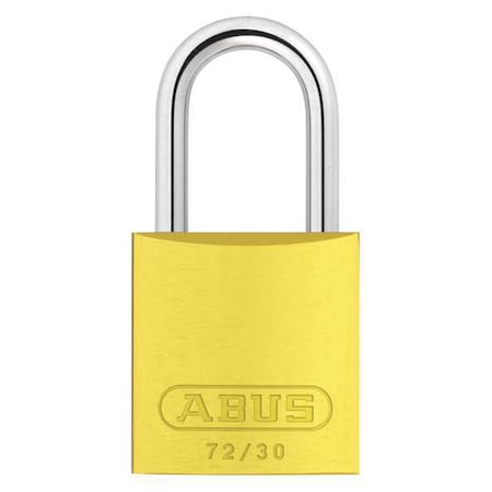 Abus 72/30 KD - Lockout Padlock, Keyed Different, Aluminum, Yellow, 1 in Shackle Height, 1 1/4 in Body Width
