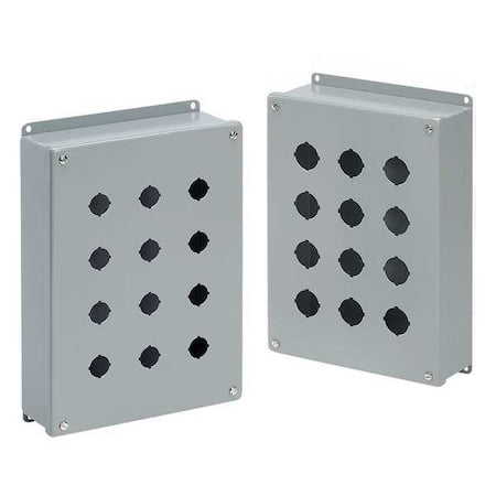Nvent Hoffman E6PBVL - Push Button Enclosure,30mm,6 Holes,Steel