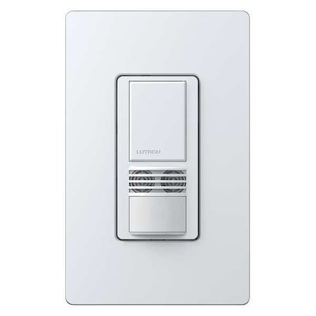 Lutron MS-B102-WH - Wall Mount Sensor, Occupancy, Vacancy, Hard Wired, White, 900 sq ft, Fluorescent, Halogen, Incandescent, LED