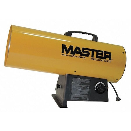 Master 150VMHD-GFA - Portable Gas Torpedo Heater, Liquid Propane, Continuous Spark, 150,000 Btu H, 25 39/64 in L