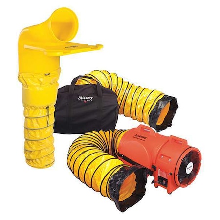 Allegro Industries 9520-43M - Confined Space Blower,Orange/Yellow,16"W