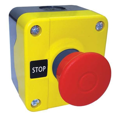 Dayton 32W277 - Push Buttn Cntrol Station,1 NC,Mshrm Head
