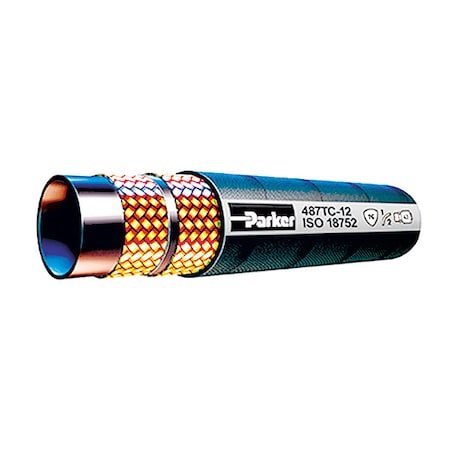 Parker 487TC-10-RL - Hydraulic Hose,5/8" I.D.,300 ft. L,Black