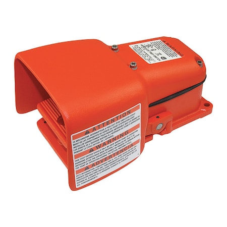 Linemaster 536-SWH - Foot Swtch,Orng,Cast Iron,SPDT-DB,Momentry