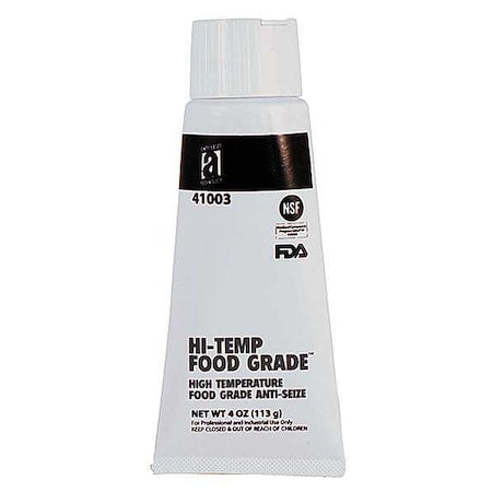 Anti-Seize Technology 41003 - Anti-Seize, Food Grade, Tube, 4 oz, Non-Metallic Base, 2100 Degrees F Max Op Temp, Paste