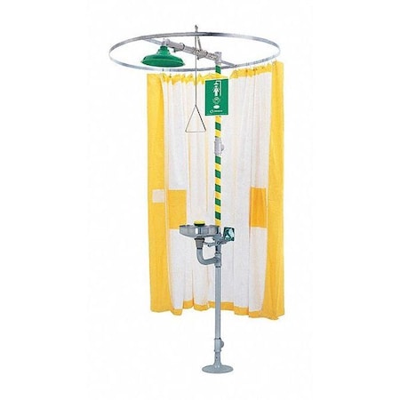 Haws 9037 - Shower Curtain, Tyvek, Yellow, For Use With, Shower, Shower with Eyewash