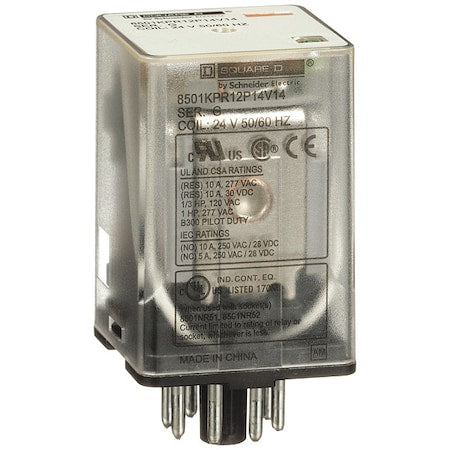 Square D 8501KPR12P14V14 - Socket, General Purpose Relay, Octal, 10 A, 8 Pins, Pin
