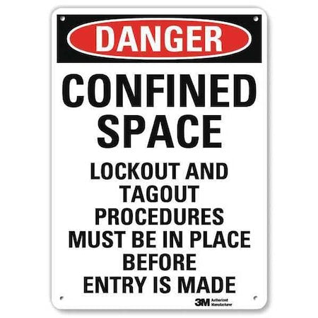 Lyle U3-1221-NA_7x10 - Danger Sign,7" W,10" H,0.040" Thickness, U3-1221-NA_7x10